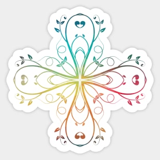 Rainbow abstract flower design 11 Sticker